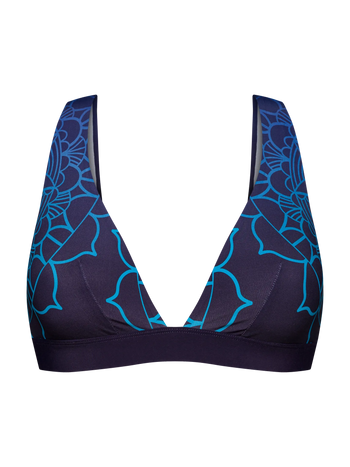 Vrolijke naadloze bralette voor dames Donkerblauw mandala