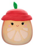 Squishmallows Celia het sinaasappelschijfje met rode vissershoed, 30 cm