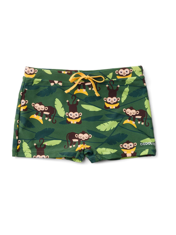 Vrolijke elastische kinderzwemshort Aap in de jungle