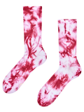 Bordeaux tie-dye geribbelde sokken