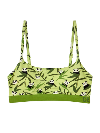 Vrolijke damesbralette Panda's en bamboe