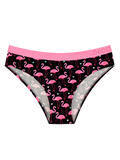 Vrolijke damesslip Flamingo's en hartjes