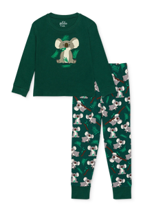 Vrolijke kinderpyjama Koala en blaadjes