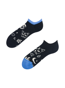 Vrolijke sneakersokken Kat en maan
