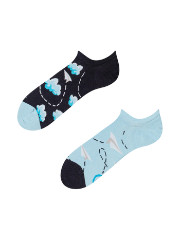Vrolijke sneakersokken Papieren vliegtuigjes &  wolken