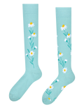 Vrolijke kniekousen Turquoise kamille