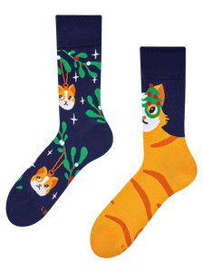 Vrolijke sokken Kerstkat
