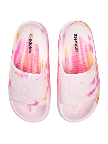 Plateausliders voor dames Pink marble