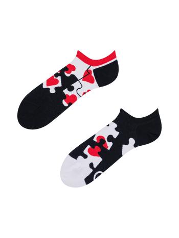 Vrolijke sneakersokken Hart puzzel