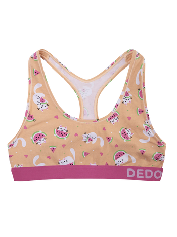 Vrolijke damesbralette Watermeloen kat